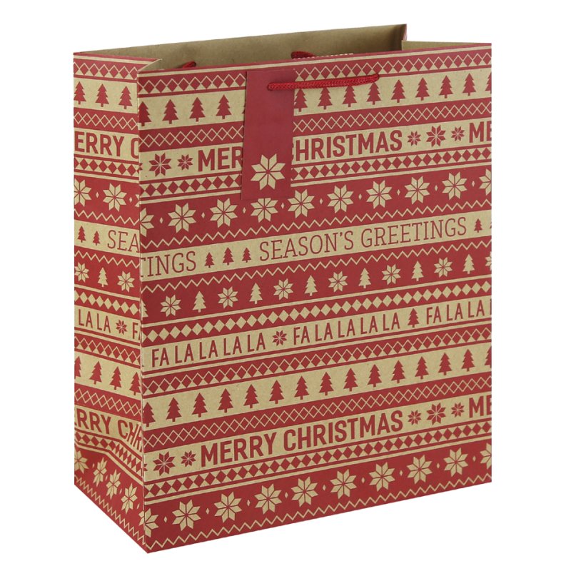 Clairefontaine Christmas gift bag Frohe Festtage, kraft, 265×140×330 mm