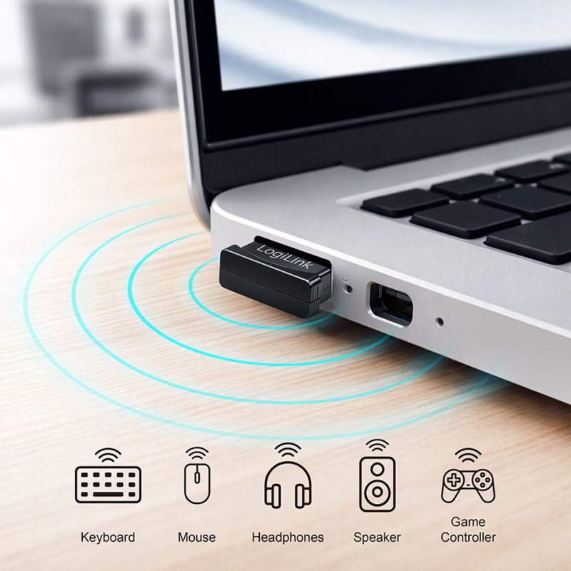 LogiLink Bluetooth 6.0 USB-A adapter, black, 20 m range, BT 6.0