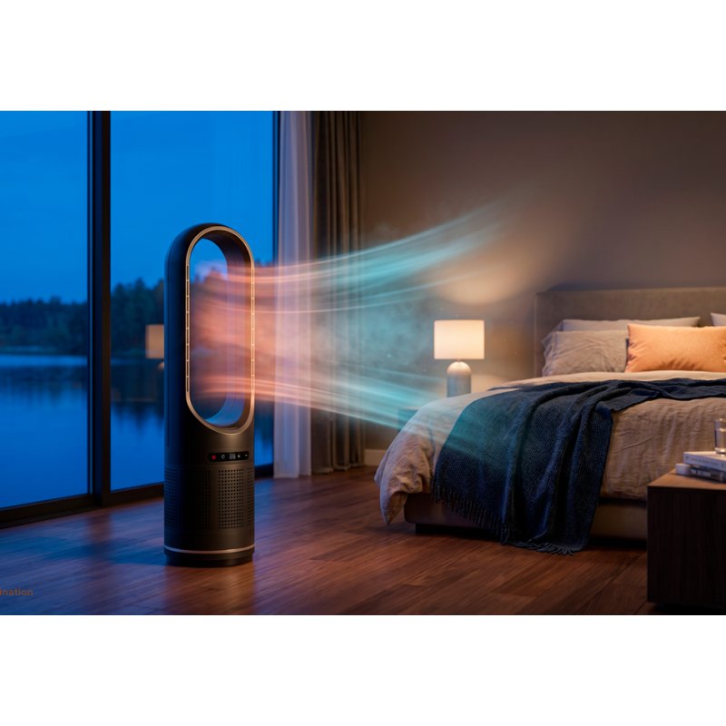 Hansa kolomkachel met ventilatorfunctie, antraciet, 1400 W, touchdisplay