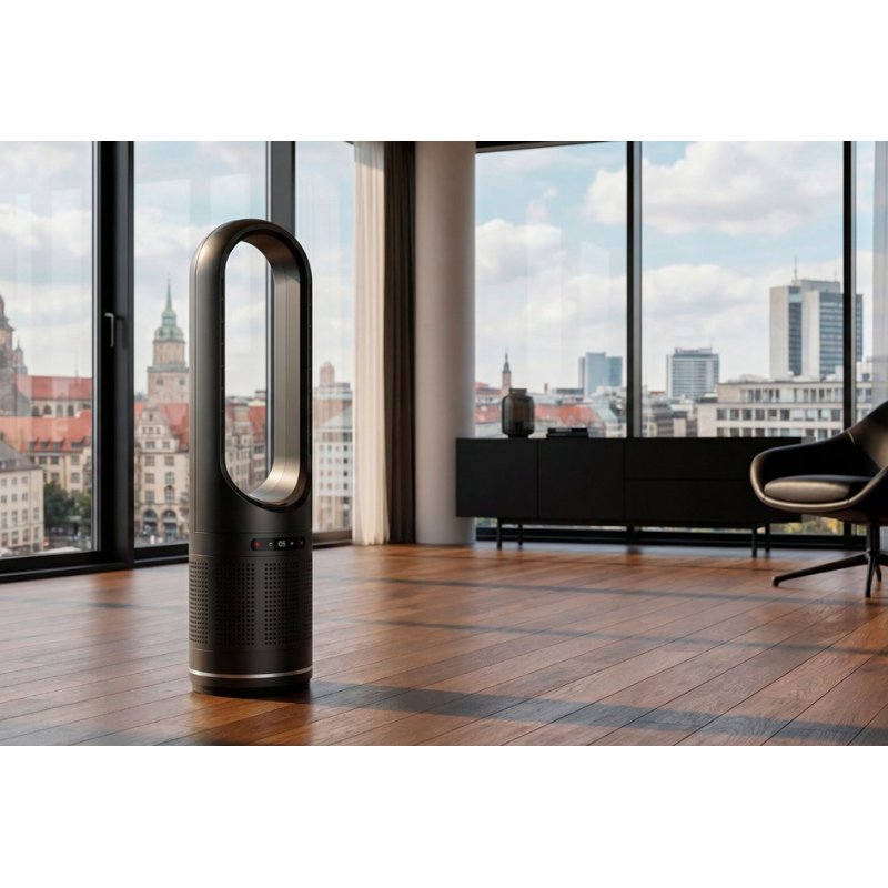 Hansa kolomkachel met ventilatorfunctie, antraciet, 1400 W, touchdisplay
