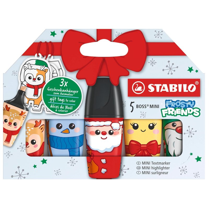 STABILO markeerstift BOSS MINI Frosty Friends, gesorteerde kleuren, 5 stuks