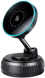 LogiLink magnetic smartphone car holder, black, 25 W wireless charging, 360 degrees