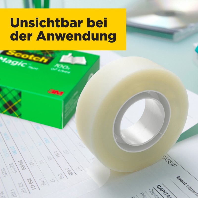 Scotch plakband Magic, onzichtbaar, 19 mm × 25 m