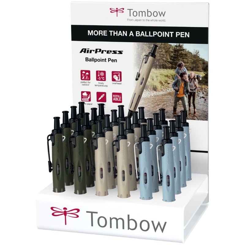 TOMBOW AirPress ballpoint pen, push mechanism, assorted colours, 24 pieces