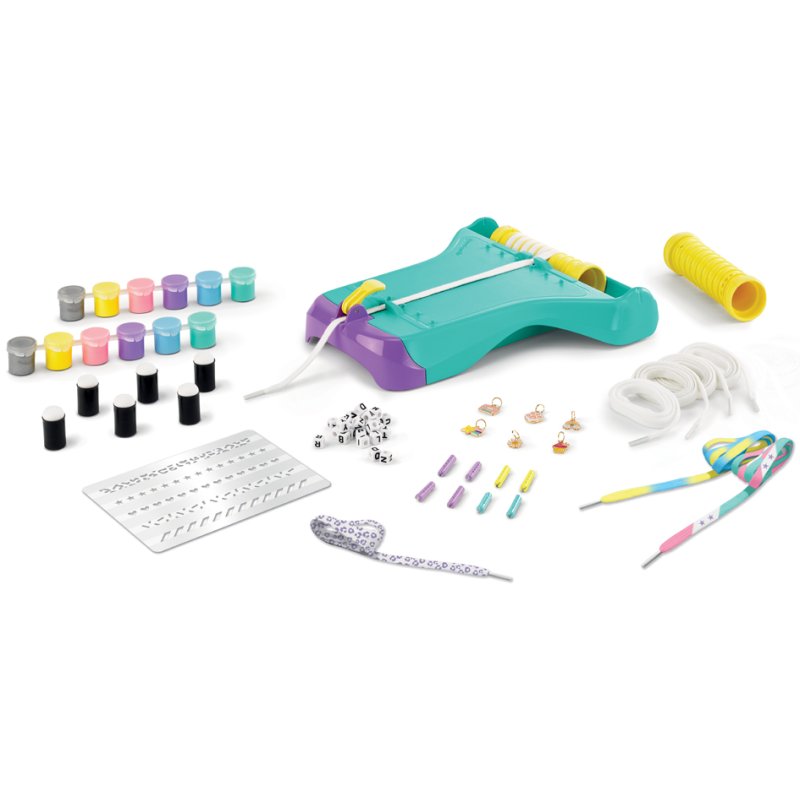 Maped PIXEL FACTORY craft set, 10 white cotton laces, template, stamp pads
