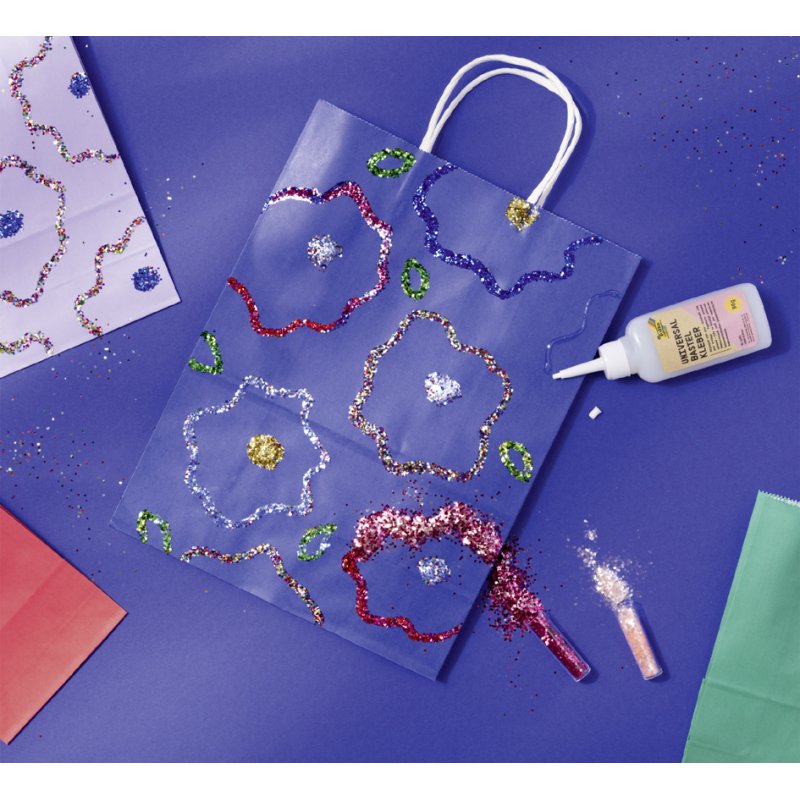folia Glitter Set Starlight, assorted colours, 10 tubes, 90 g glue