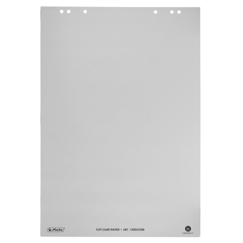 LANDRÉ flipchart pad, white, 20 sheets, plain, 650 × 980 mm